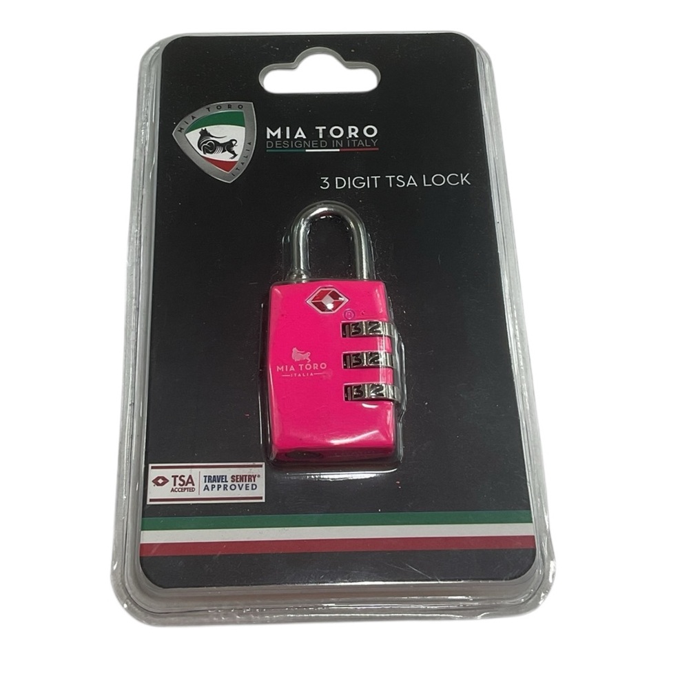 MIA TORO PINK 3 DIGIT TSA COMBINATION LOCK NWT